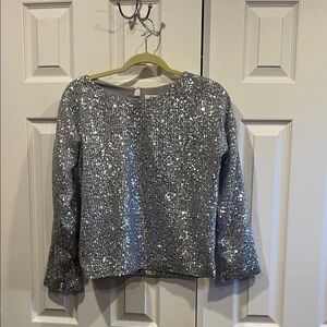 Emerson Fry Silver Sequin Top